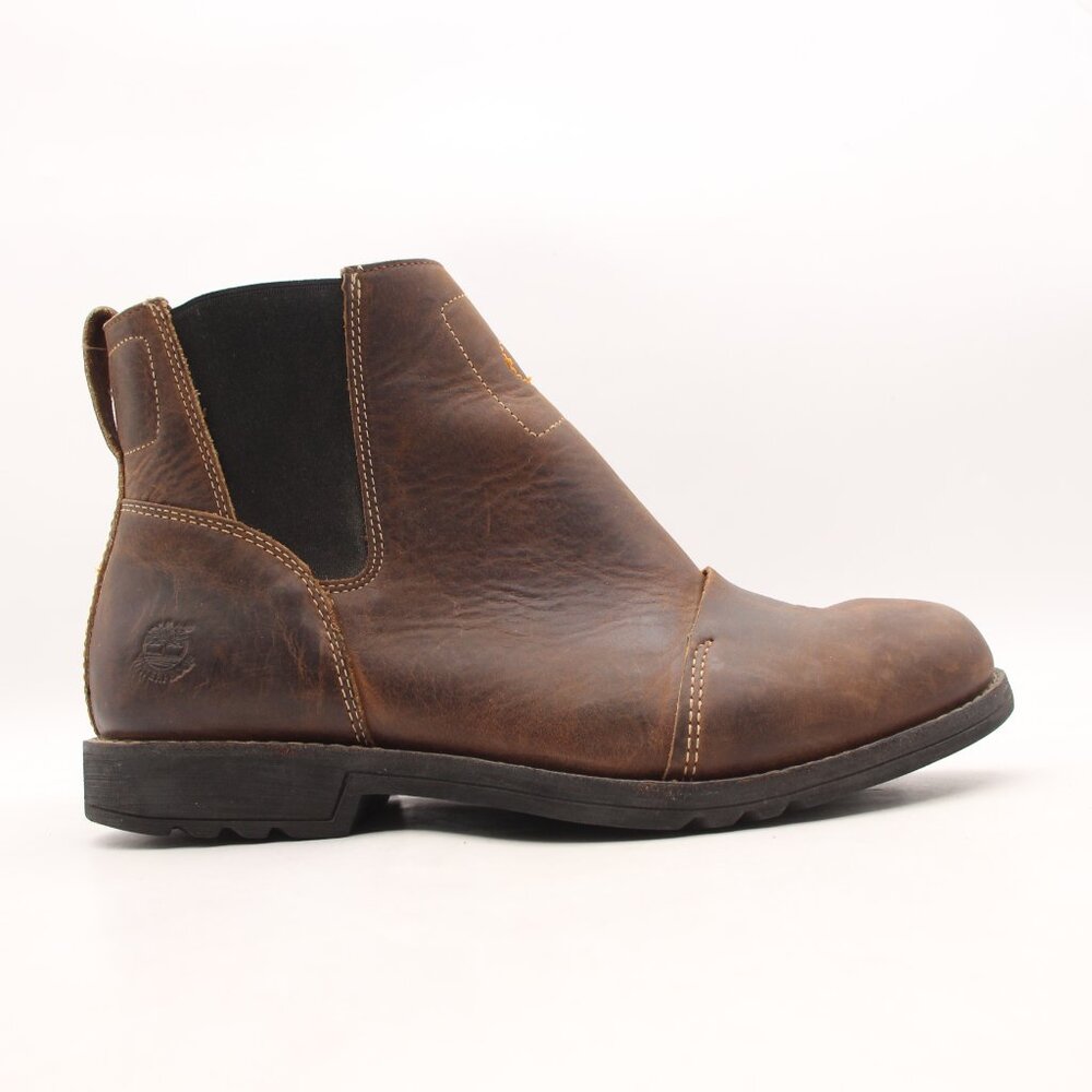 Timberland Brown Leather Chelsea Boots Mens Size 11 M Pull On